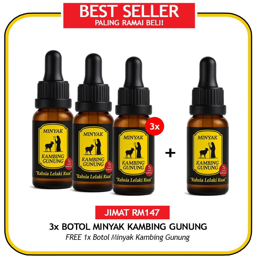 3x MINYAK KAMBING GUNUNG + FREE 1X BOTOL